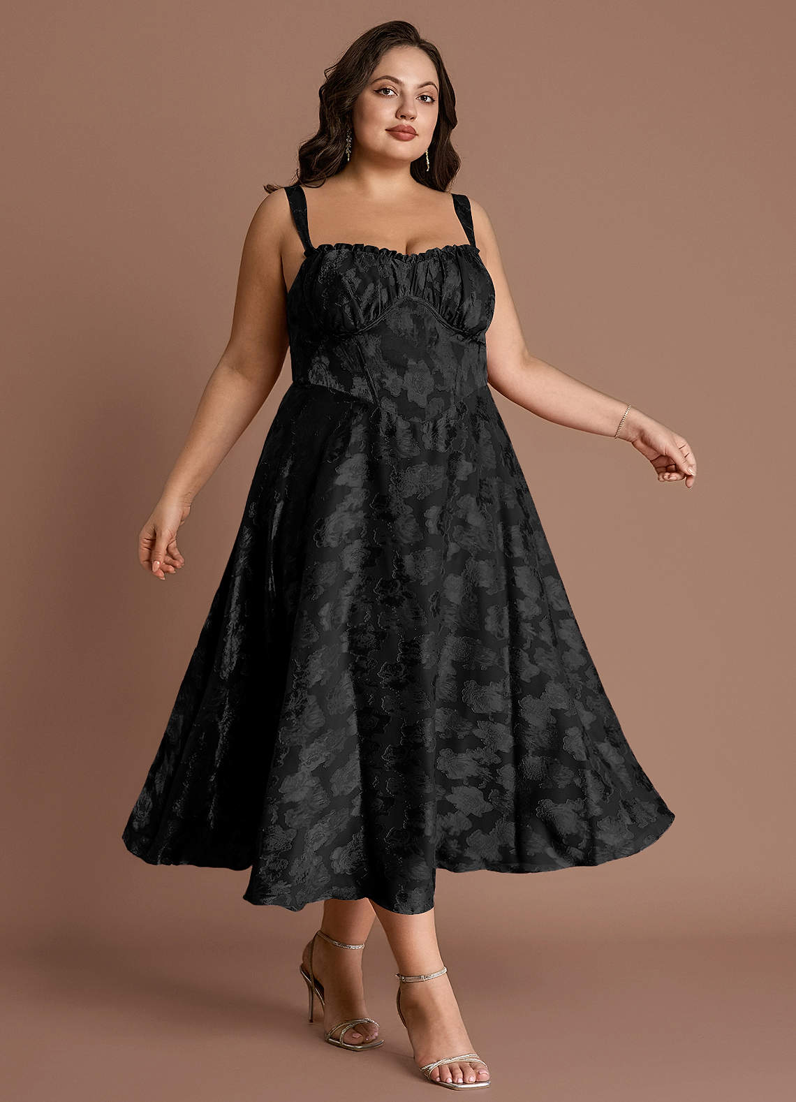 Sylvie Black Midi Dress image1