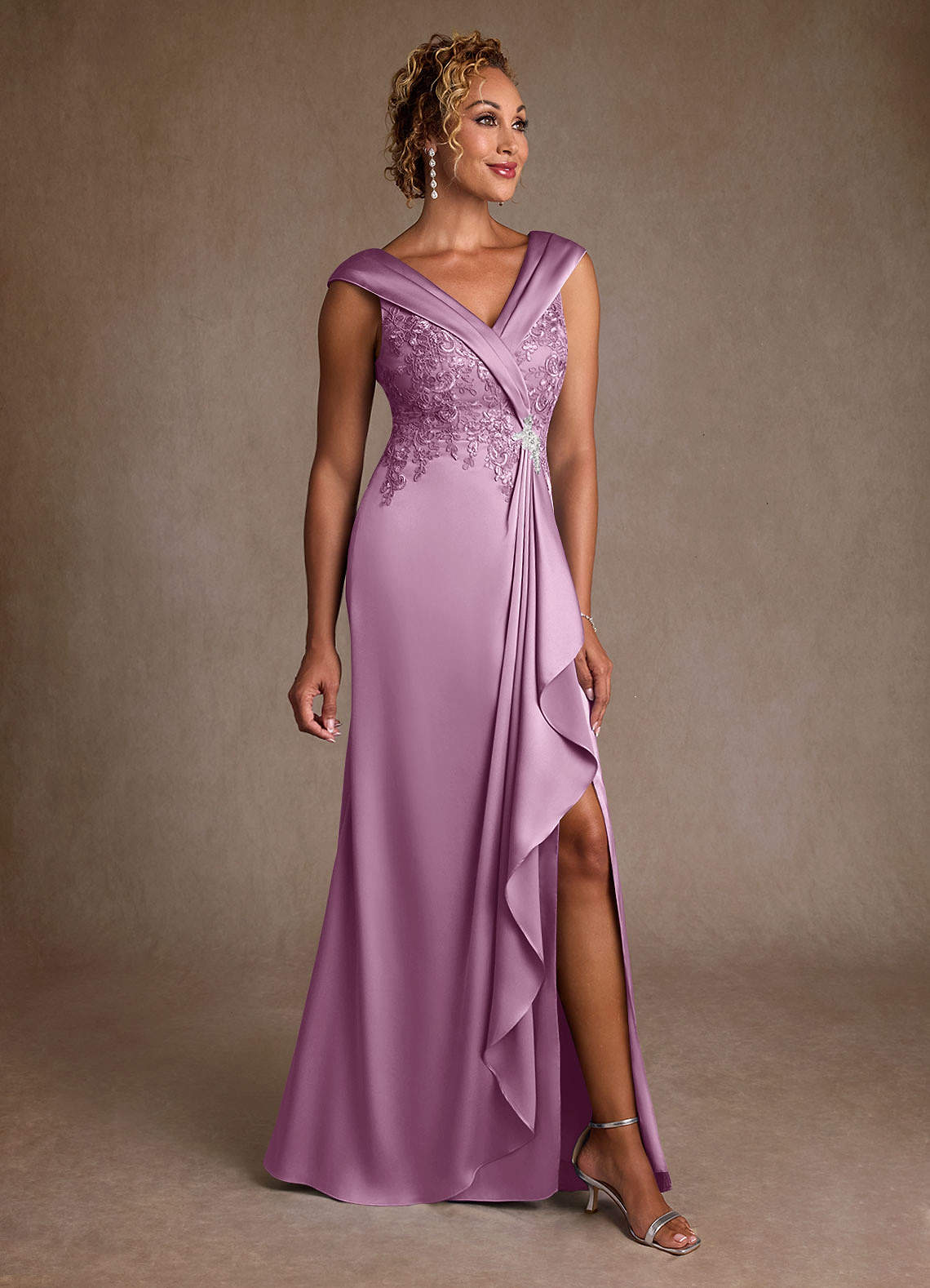 Azazie Santa Monica Moeder van de bruid jurken A-Lijn Jurk van Kant Blauweregen image1