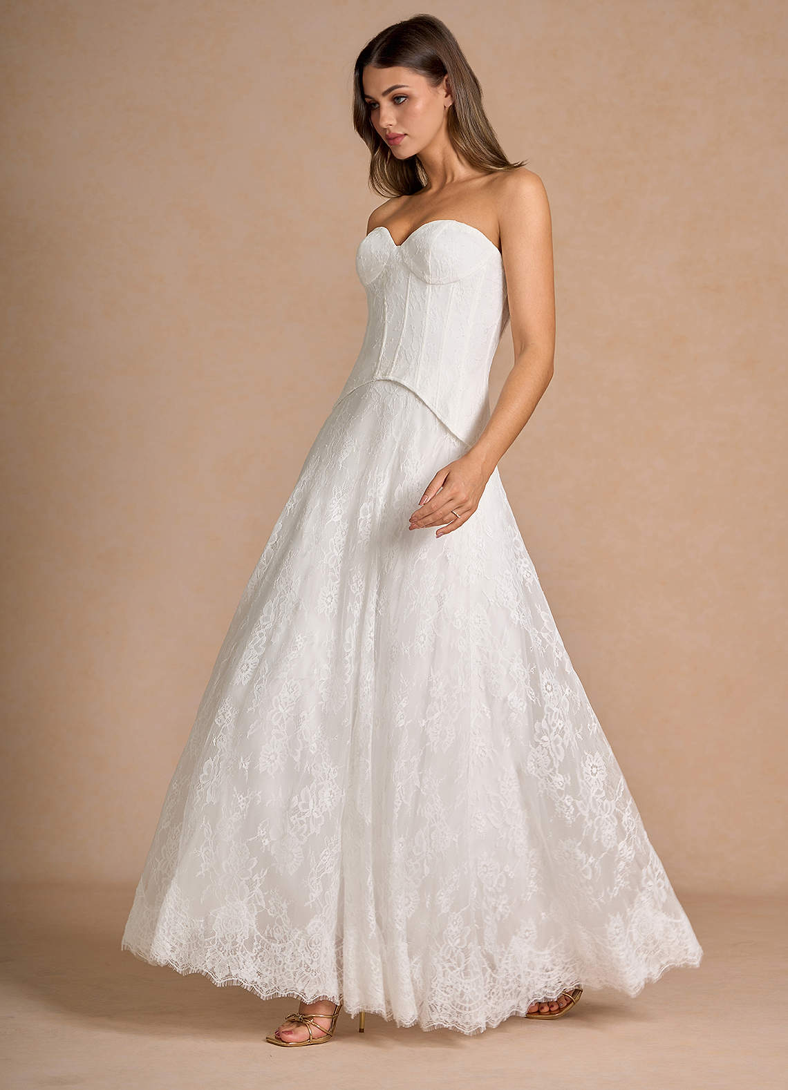 Avelyn White Lace Two-Piece Sets Azazie