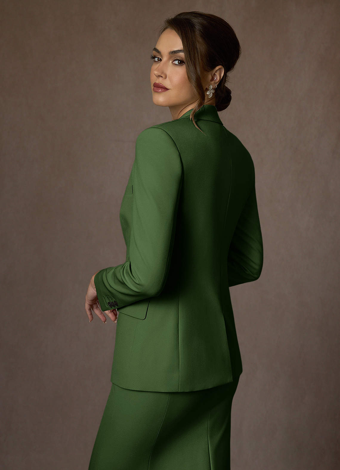 front Kennedy Olive Structured Stretch Dress