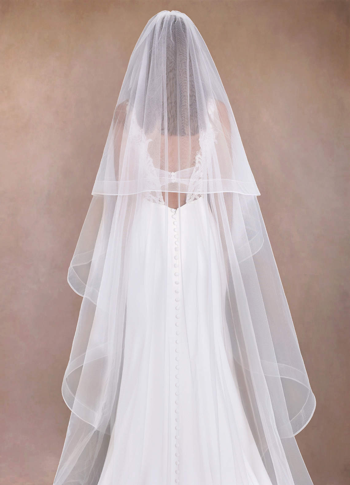 front Richelle Chapel Length Veil With Blusher
