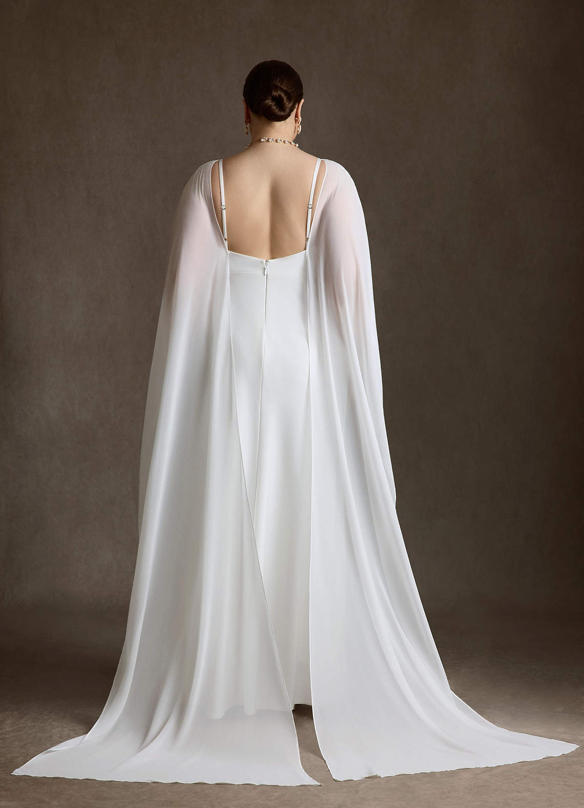 Azazie Caity At-home Try On Dresses Diamond White Fit and Flare Crepe Back Satin Dress image13