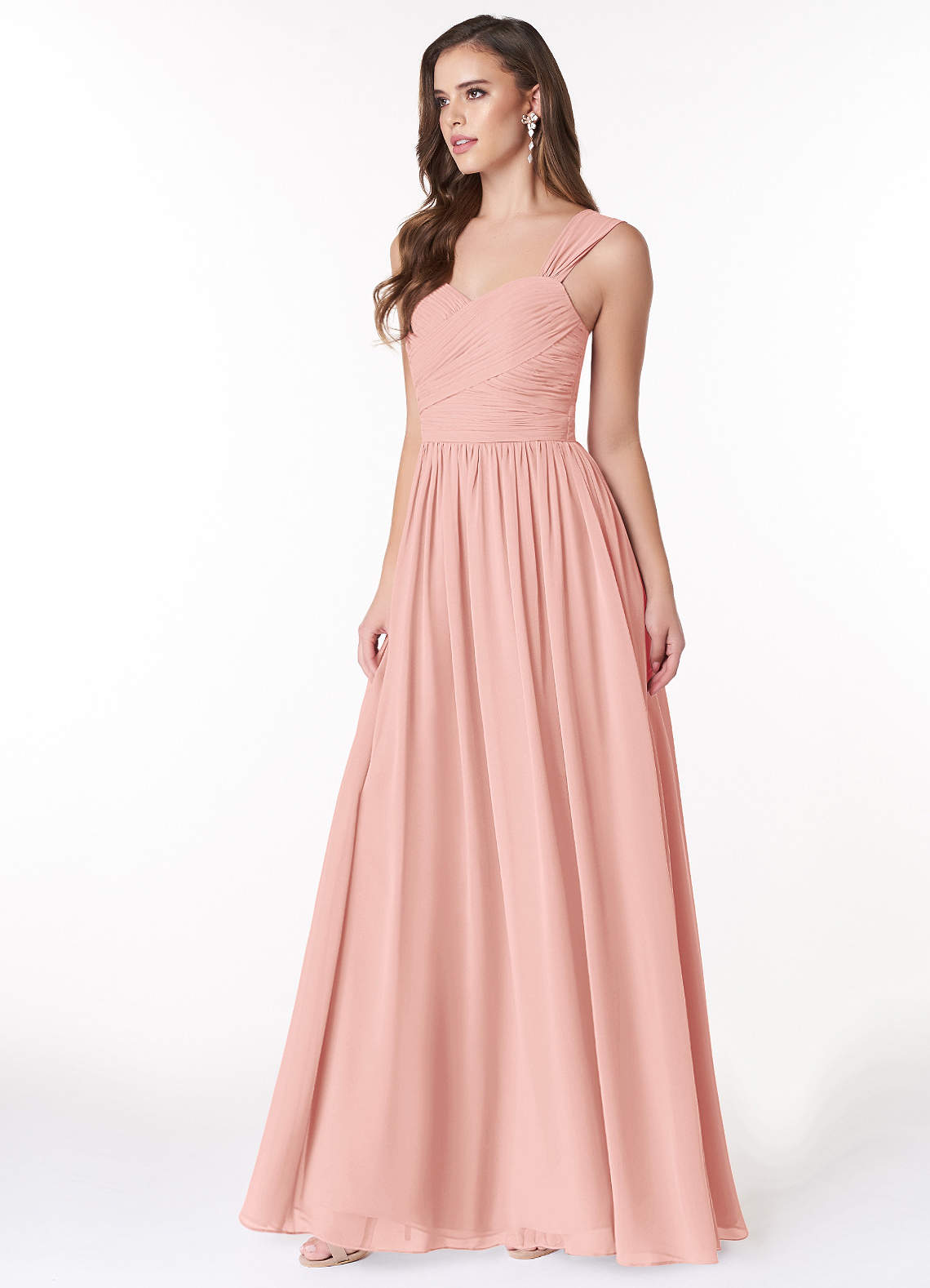 Bridal Gowns One Shoulder Mesh Bridesmaid Dress Dusty Pink Blush Bridesmaid  Light Rose Bridesmaid Dresses Pleated