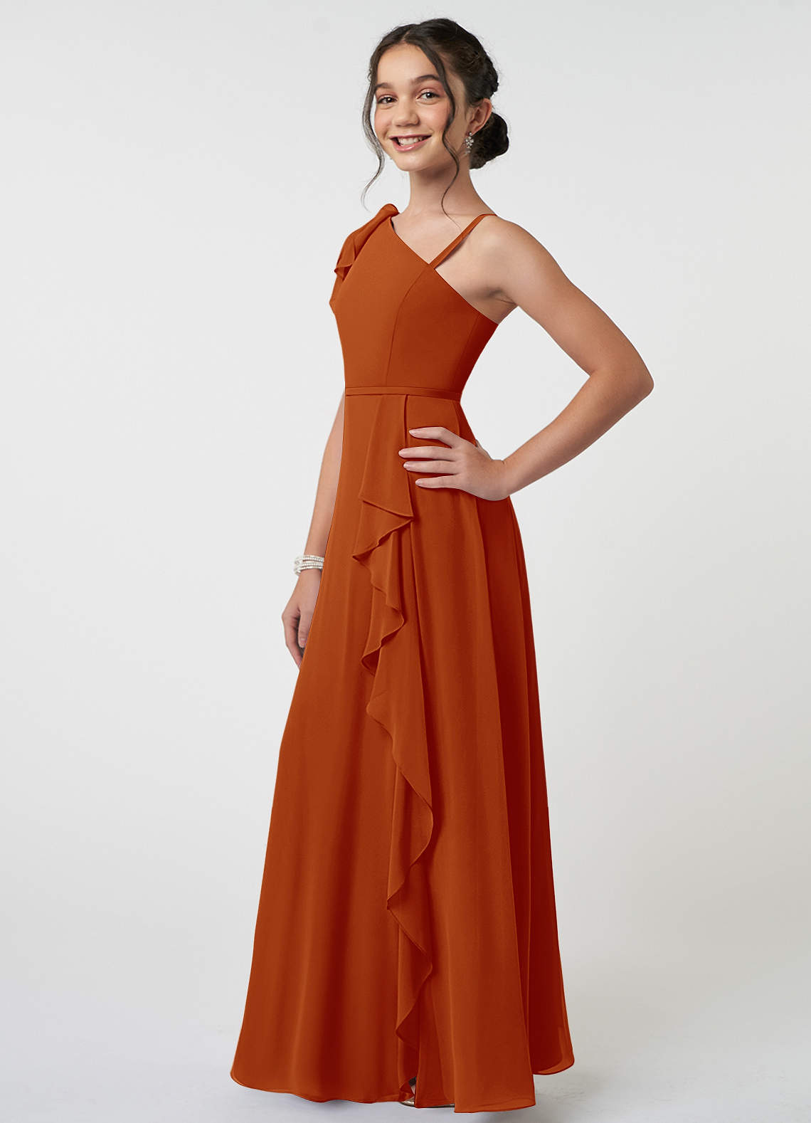 Burnt Orange Junior Bridesmaid Dresses