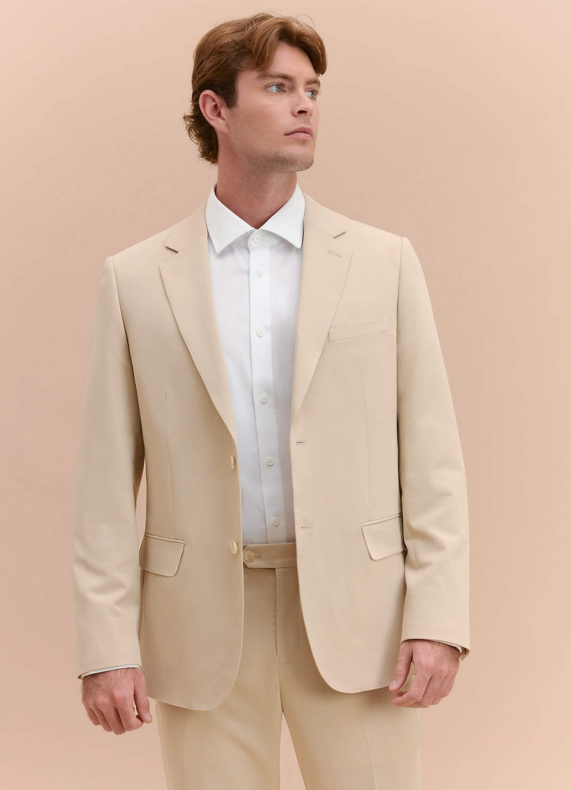 front William Tan Comfort Blend  Suit Jacket