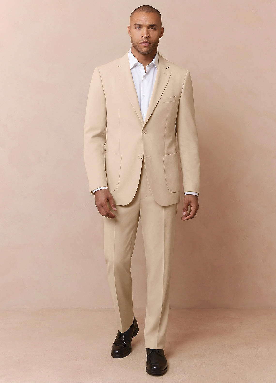 front Owen Tan Lightweight Tailored Trousers Suit
