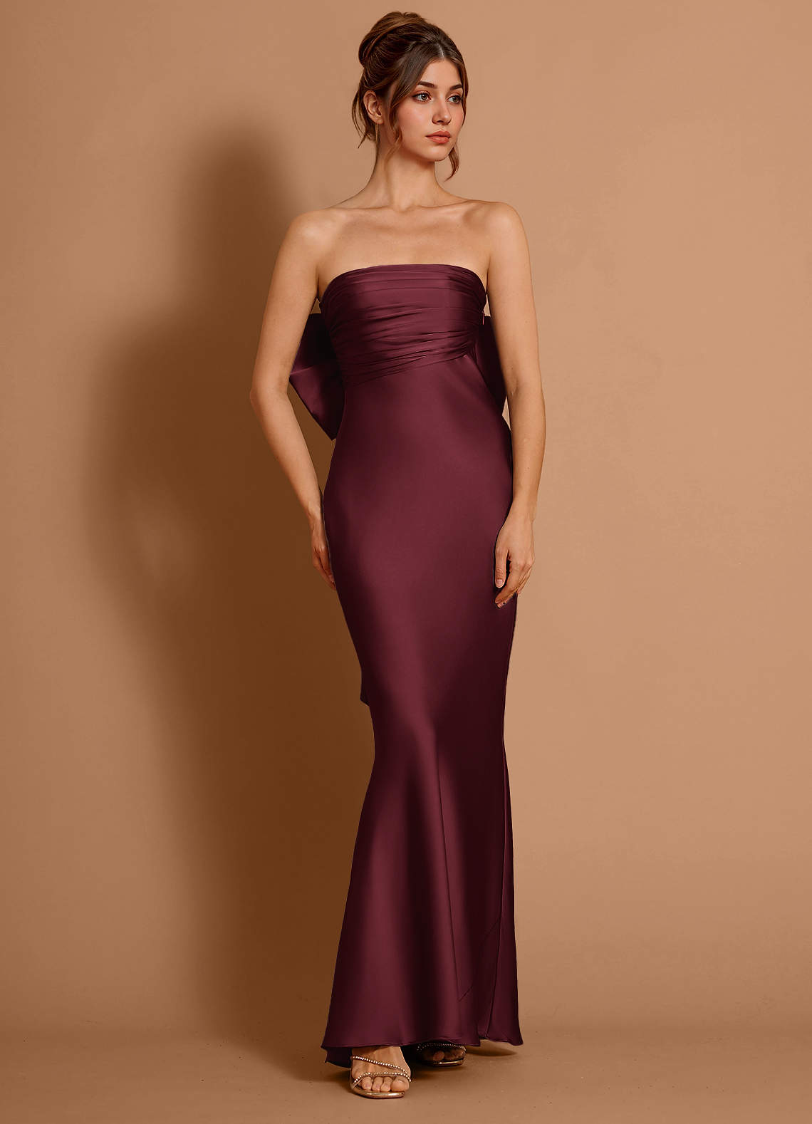 fitted lace wedding dress Tina Holly Couture TK016 Off The Shoulder Satin Mermaid Fitted Prom Dr