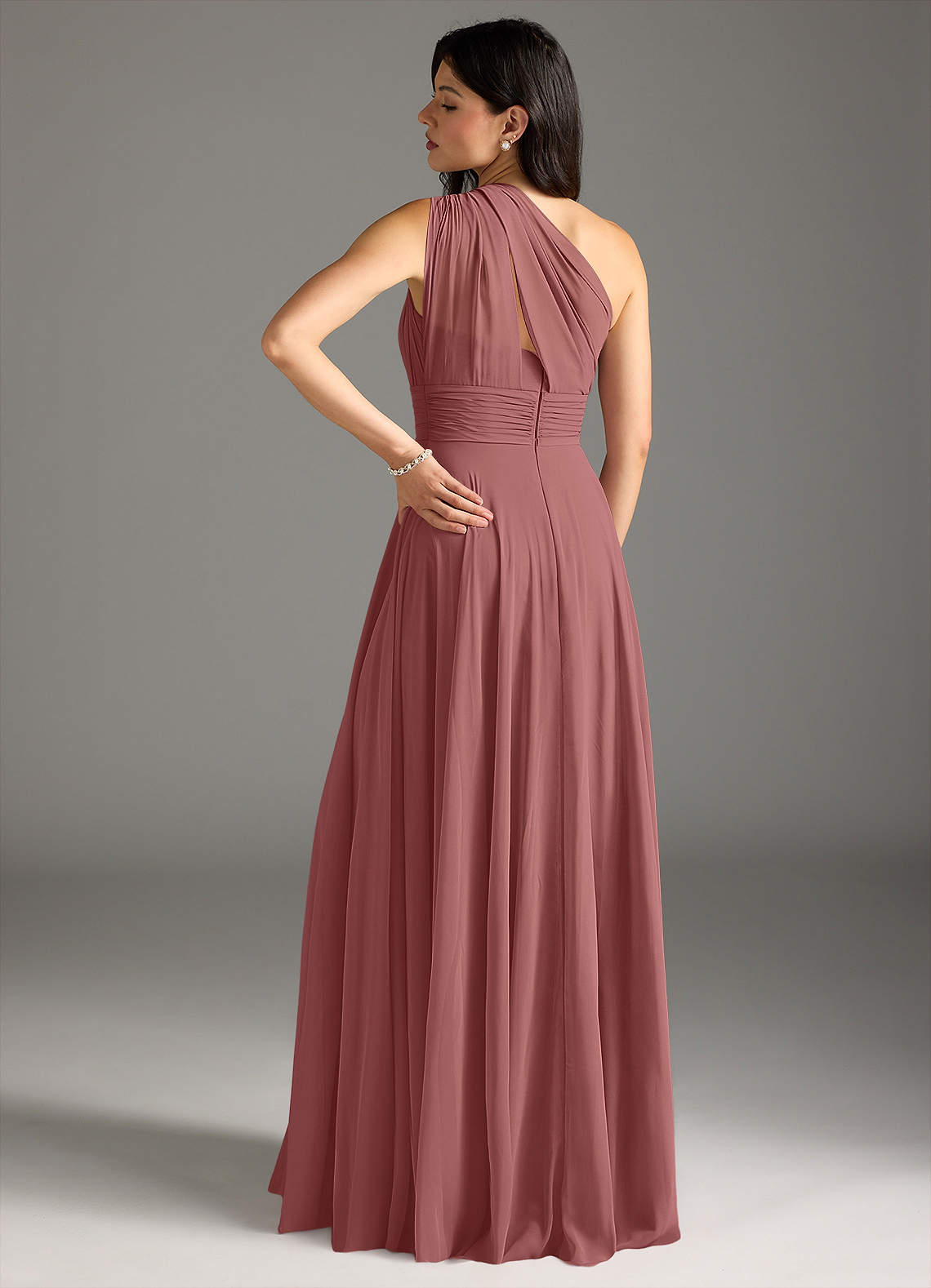 Cami Strap Chiffon Sheath Bridesmaid Gown in Amethyst main image 0