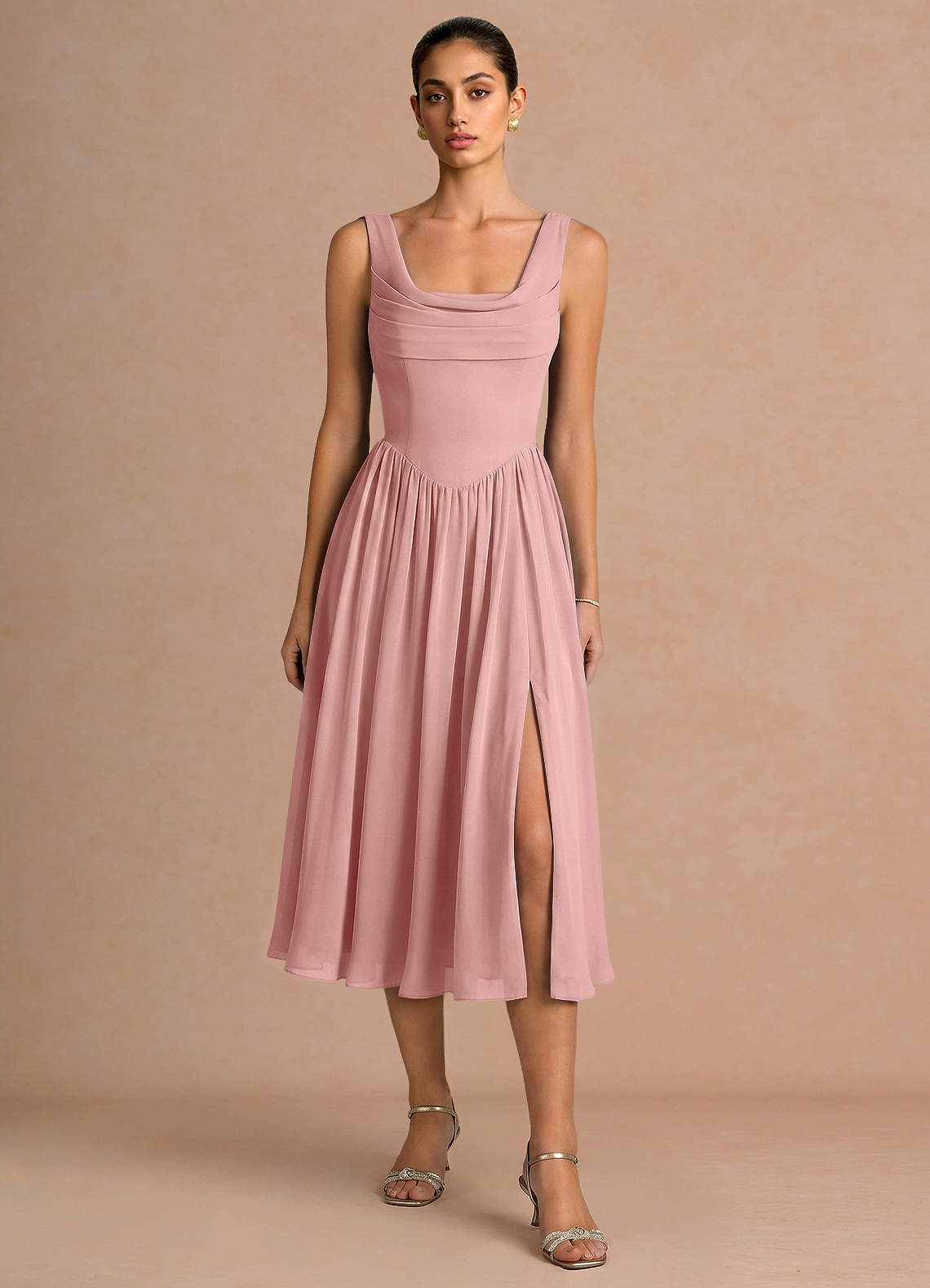 Novi Dusty Pink Midi Dress