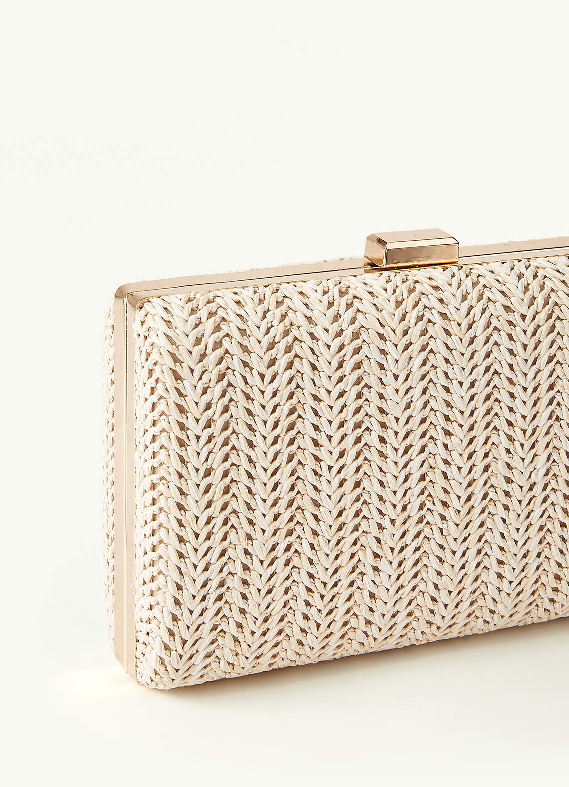 front Woven Wicker Clutch Bag