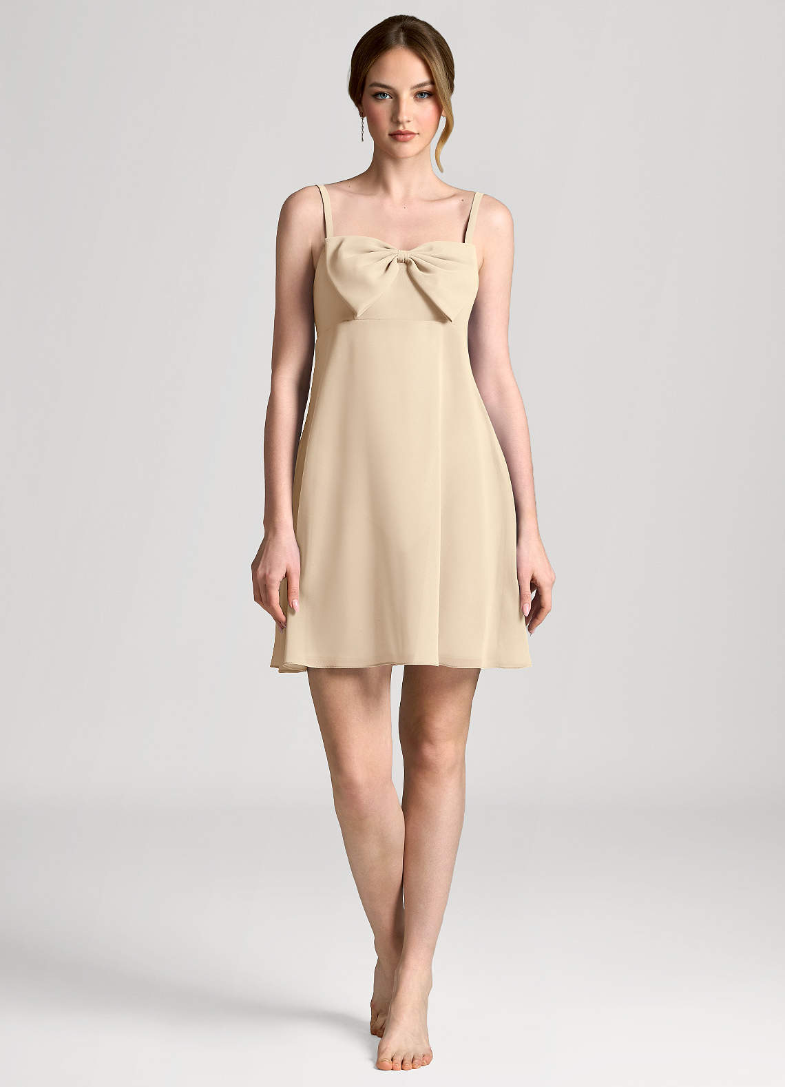 front Miniklänning i chiffong med rosett