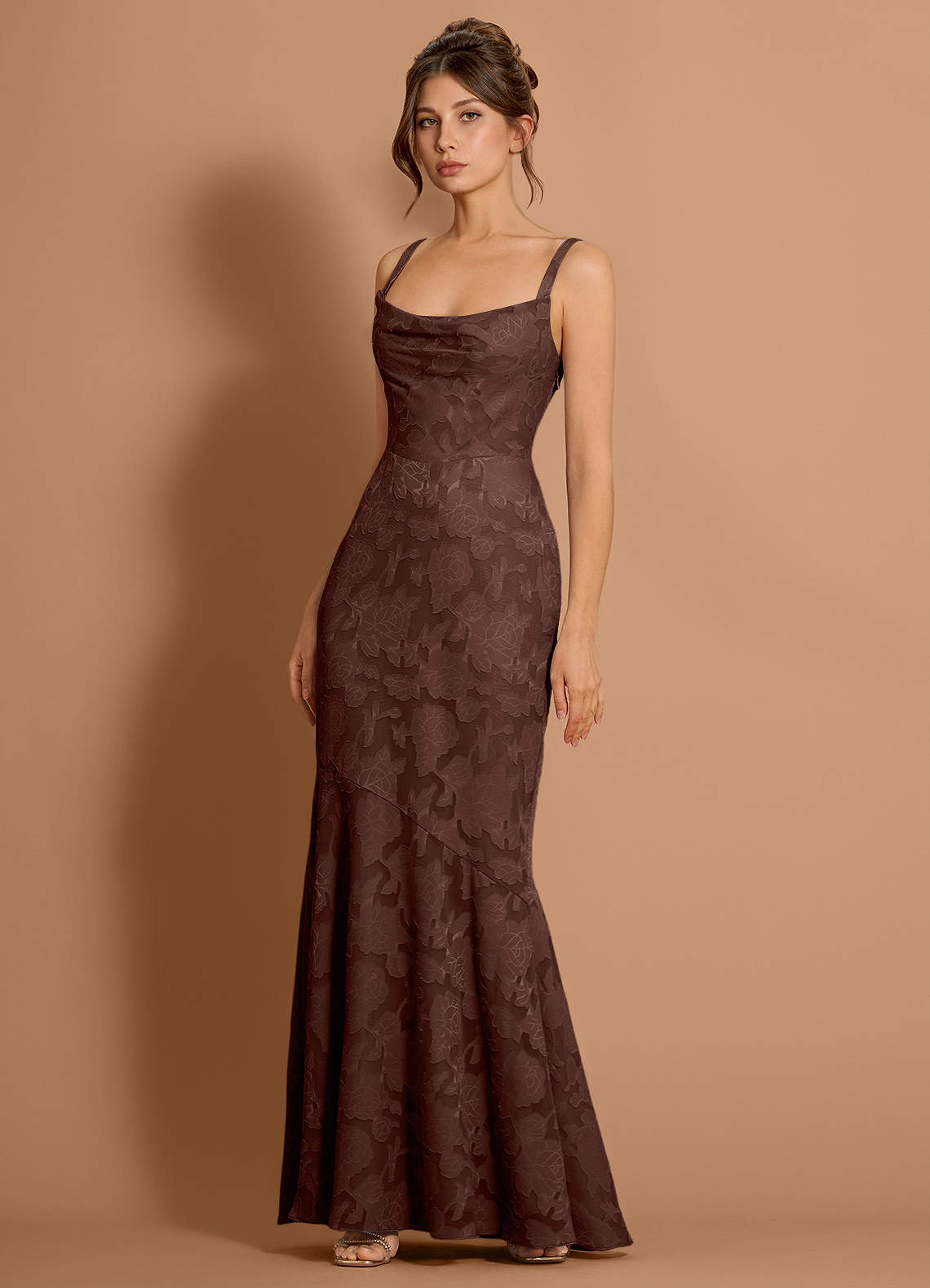 Aubrey Mocha Coco Maxi Dress | Azazie