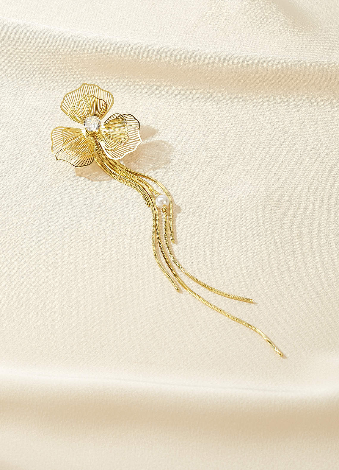 front Petals and Tassels Statement Earrings
