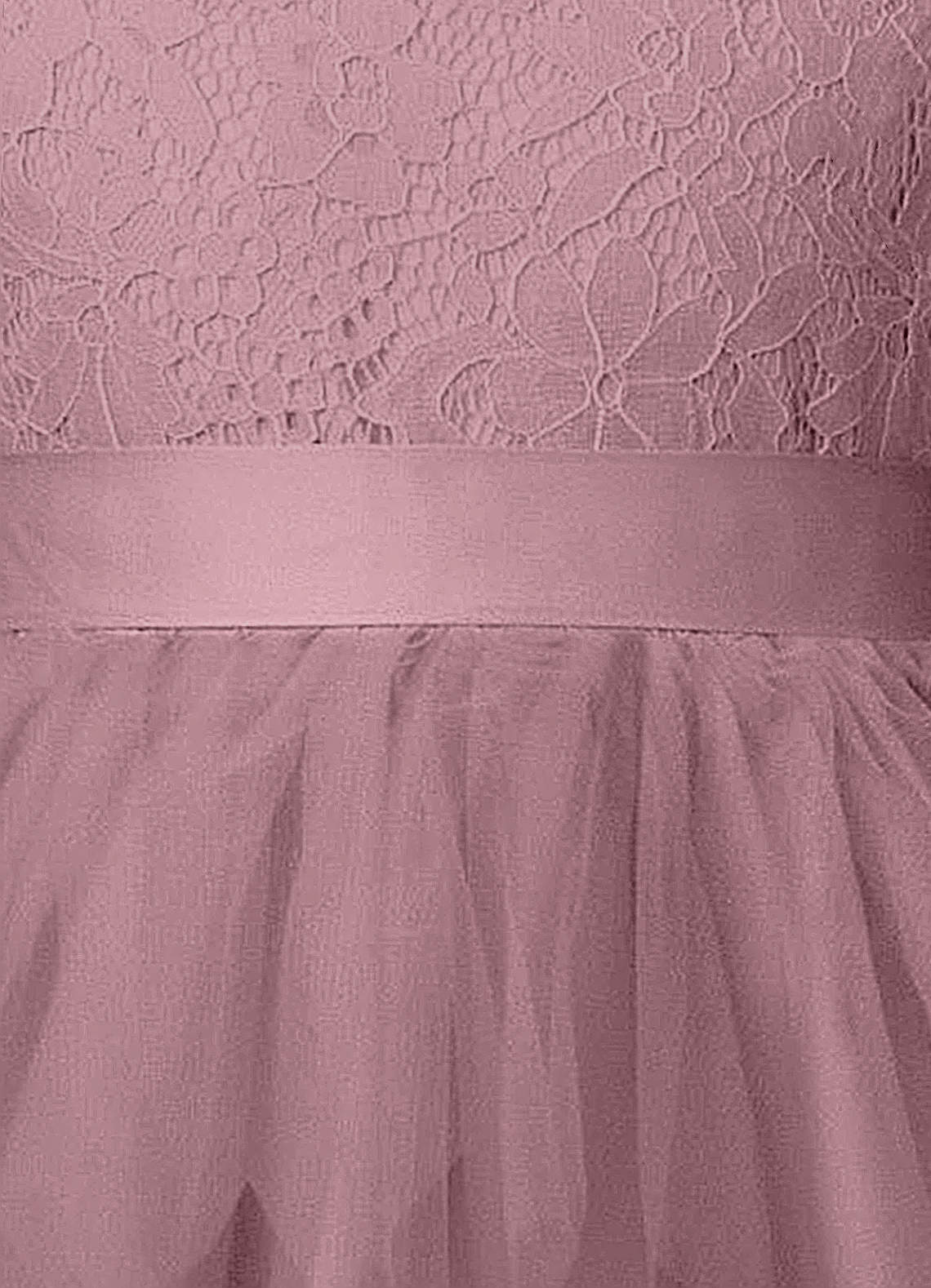 Dusty Rose A-Line Spaghetti Strap Tulle Dress main image 1