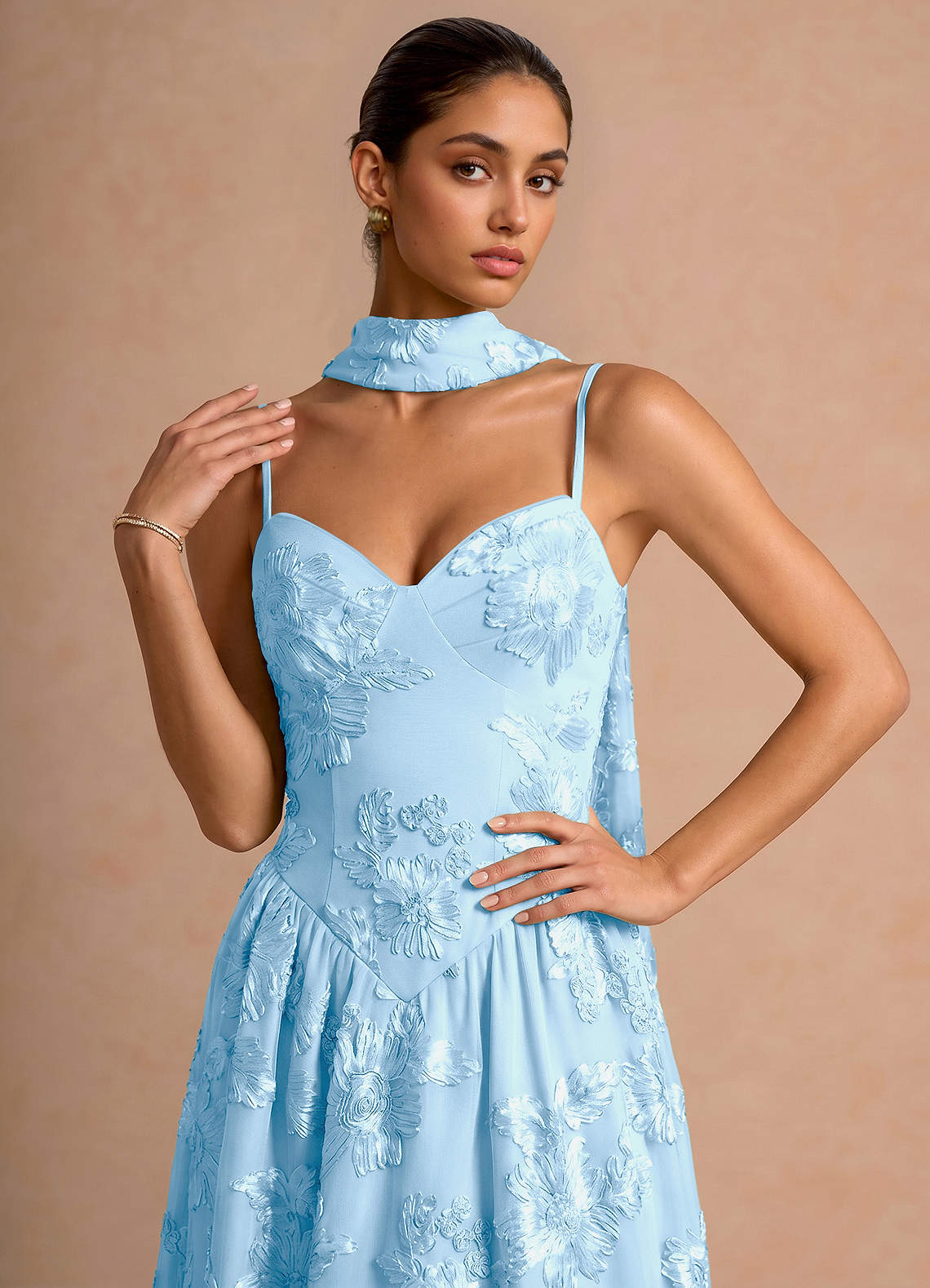 Astra Sky Blue Midi Dress | Azazie