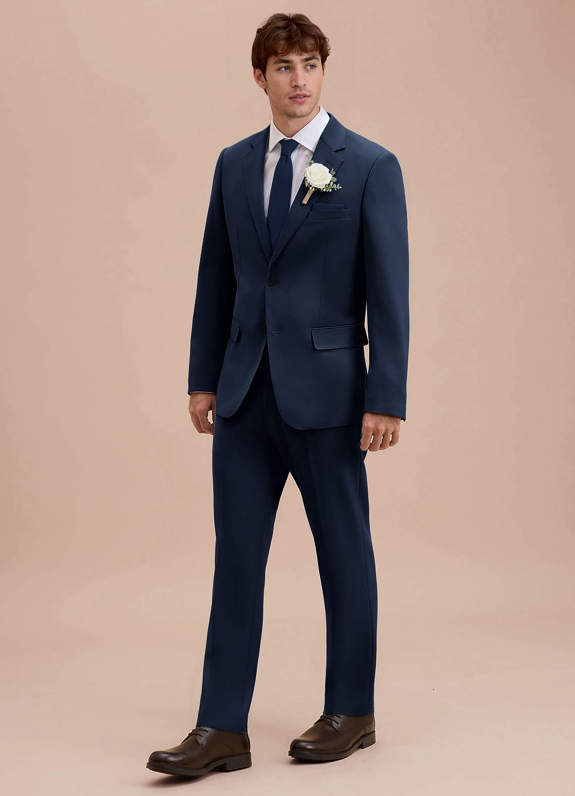 front Ethan Dark Navy Refined Weave Suit