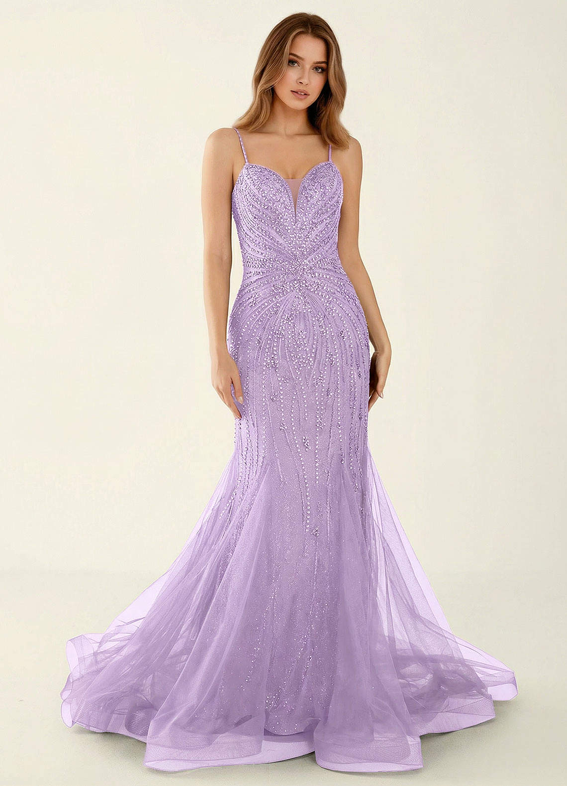Minerva Tahiti Beading V-neck Corset Mermaid Prom Dress Ready to