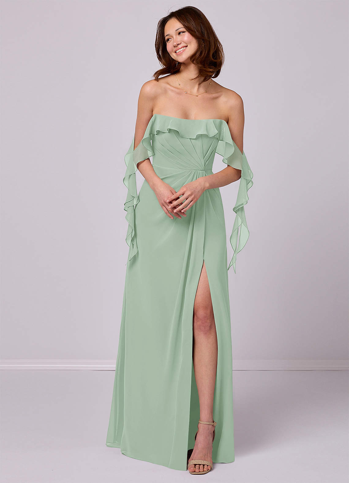 パーティードレス Azalea Tiered Ruffle Silk Dress ZESICA Women's Velvet Long Sleeve Dresses 2025 Fall Square