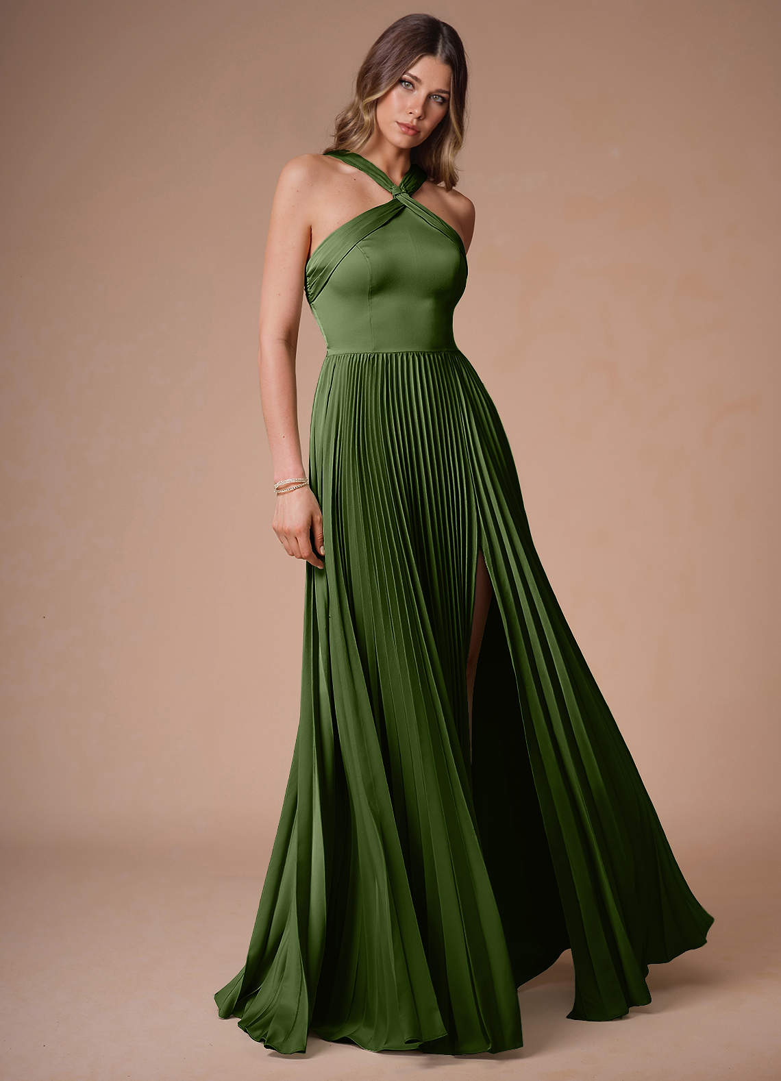 Robe Longue Olive Verte Afra image2