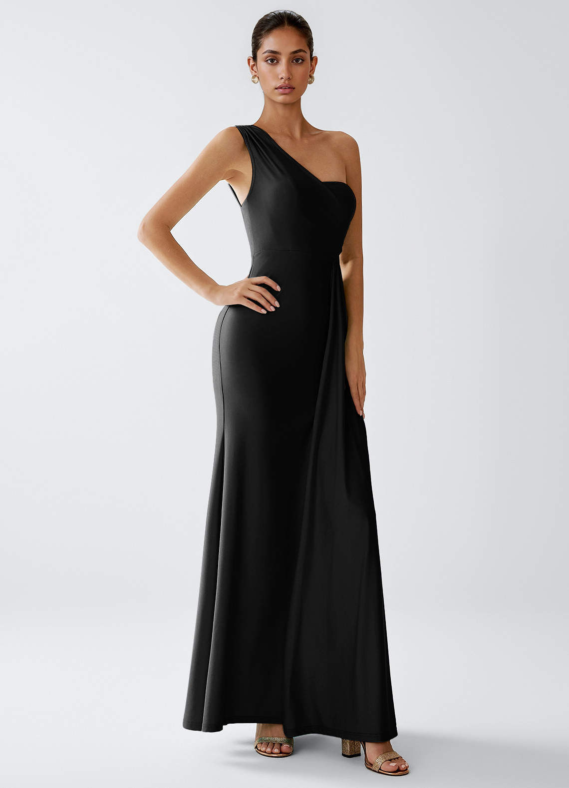 Celira Black Stretch Knit Maxi Dress image3