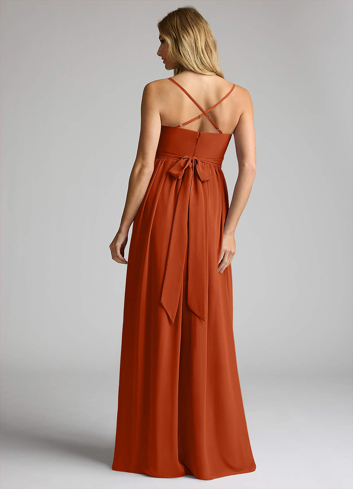 Azazie A-Line/Princess Sweetheart Floor-Length Chiffon Maternity Bridesmaid Dresses Burnt Orange