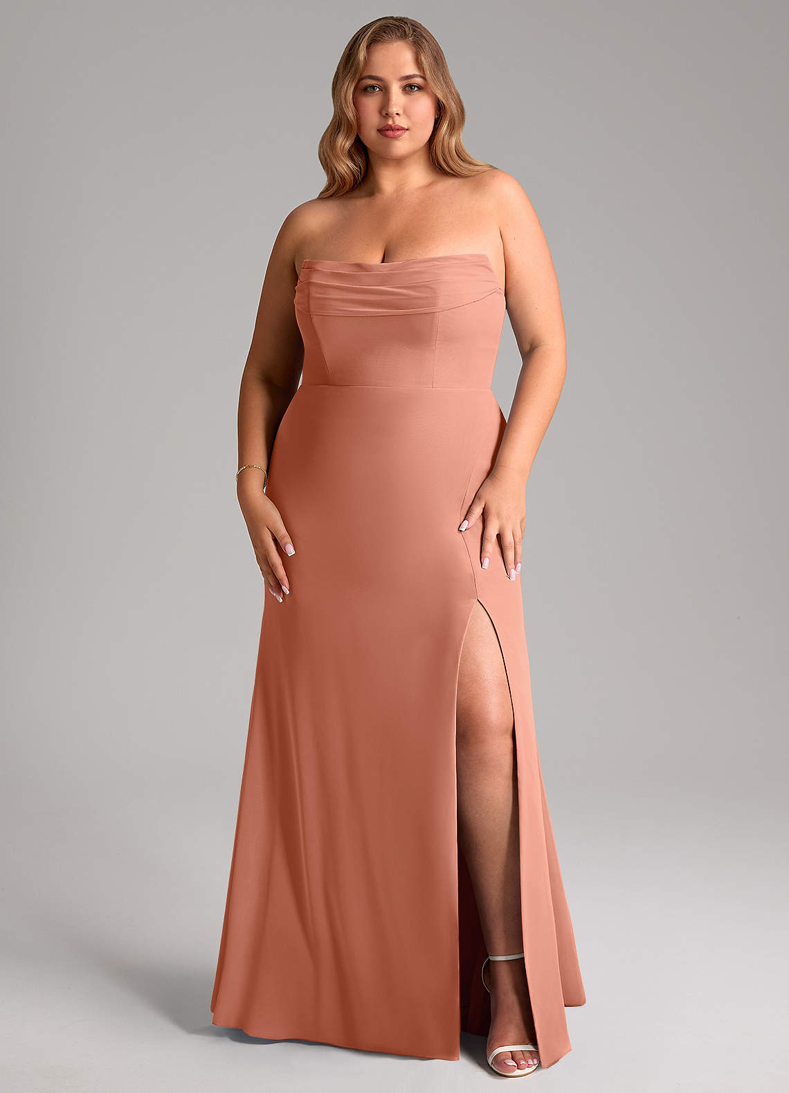 Azazie Saige Bridesmaid Dresses MAI TAI A-Line Off the Shoulder Chiffon Convertible Dress image15