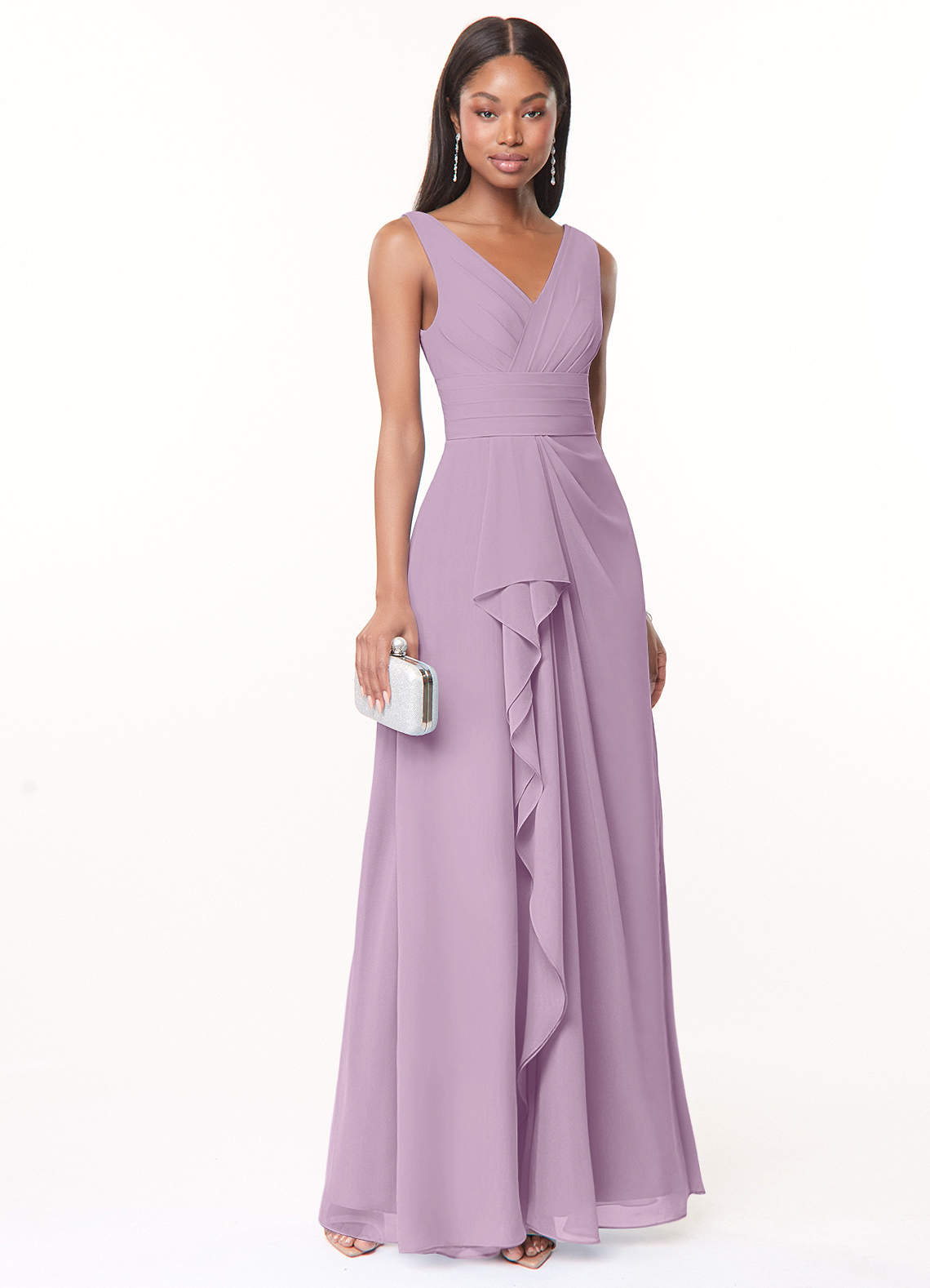 Azazie Julianna Bridesmaid Dresses Wisteria A-Line Chiffon Dress image1