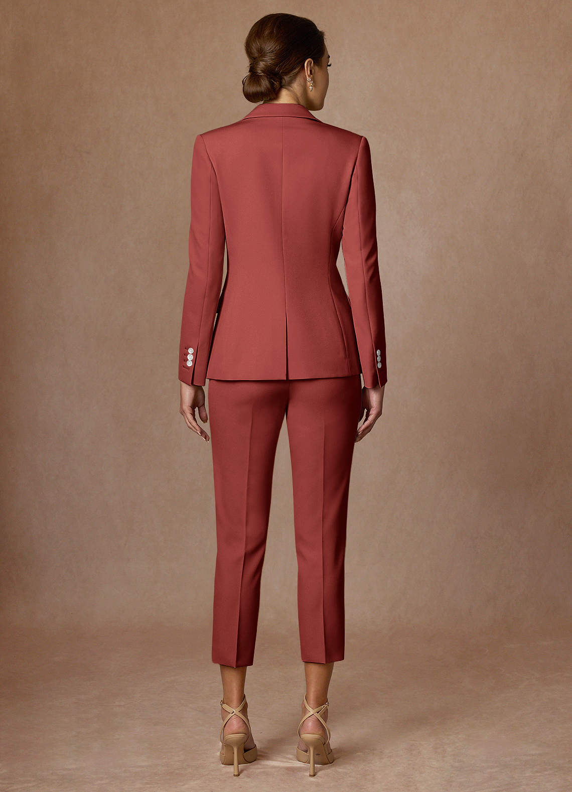 front Kennedy Terracotta Pantalon habillé performant en tissage raffiné