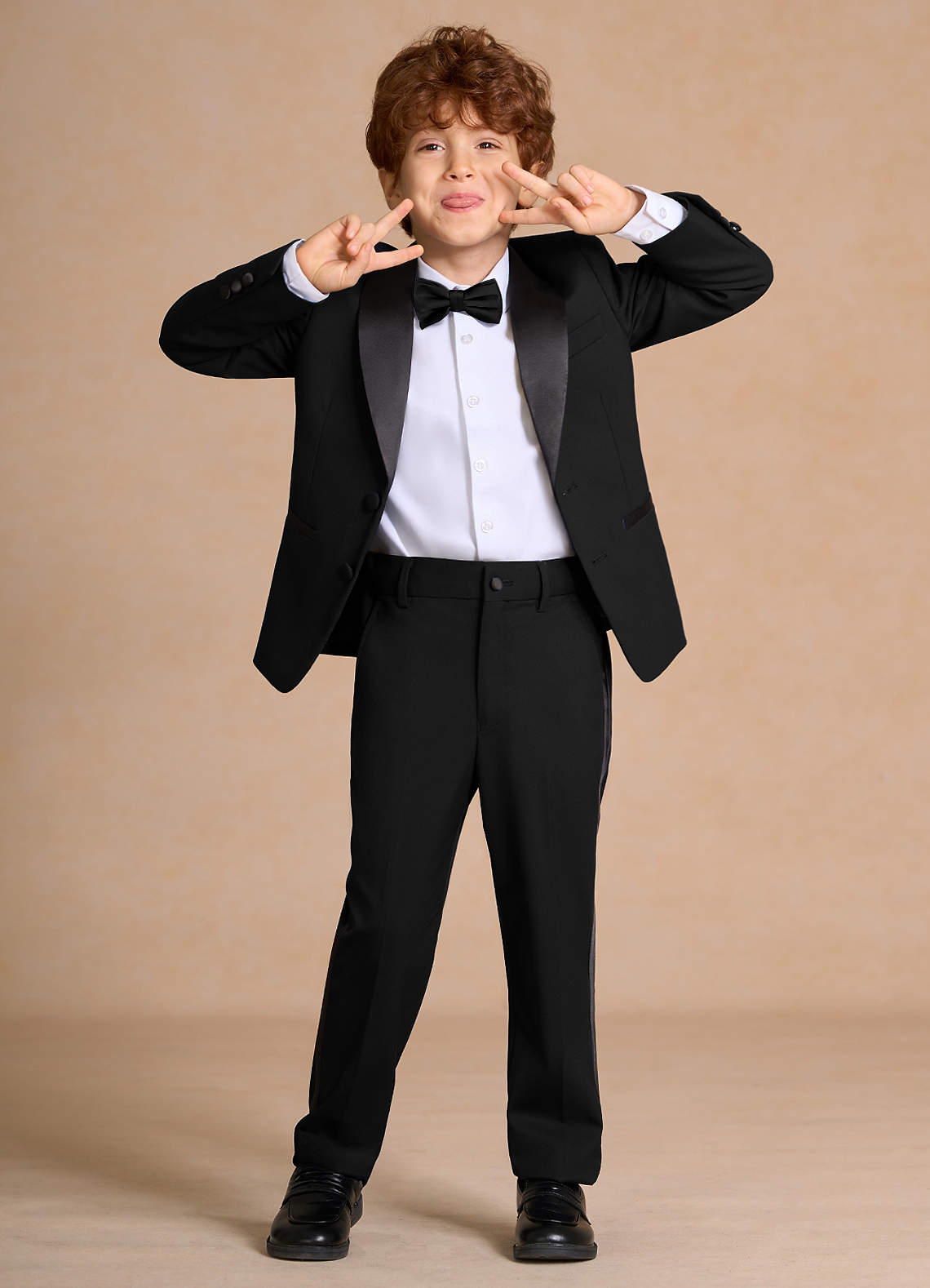 front Lucas Black Boys Shawl Lapel Tuxedos