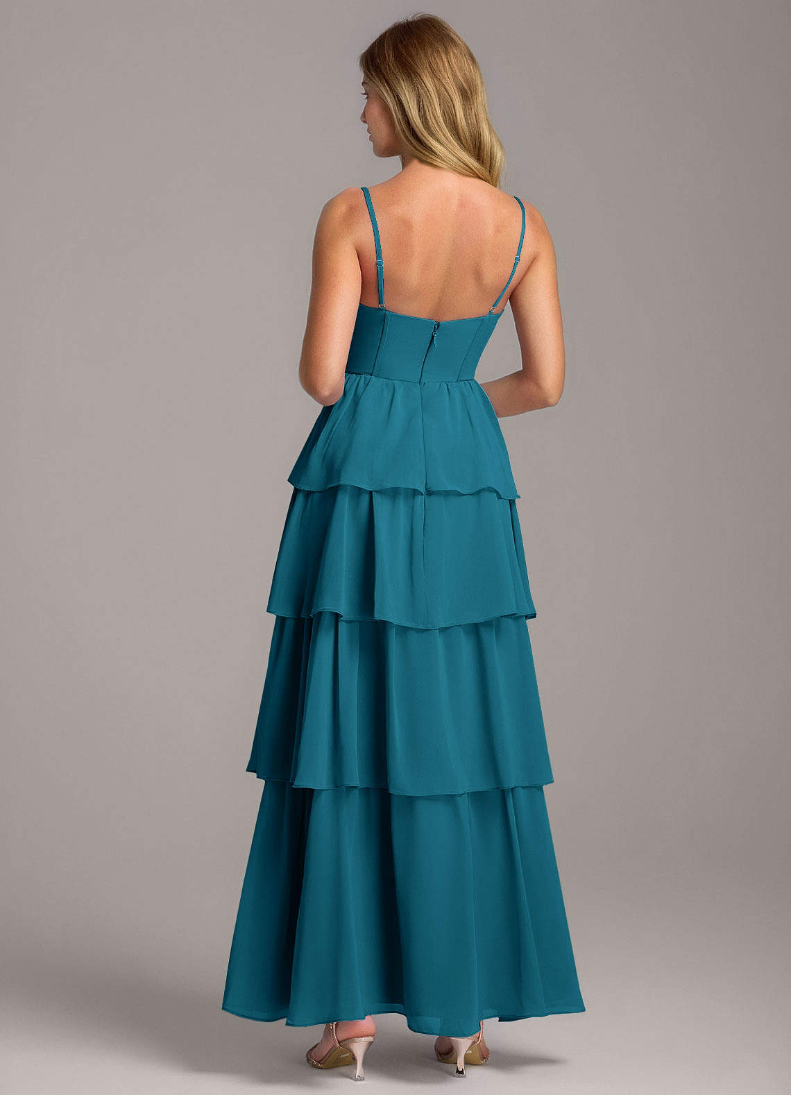 Azazie A-Line Sweetheart Floor-Length Chiffon Bridesmaid Dresses - Ink Blue