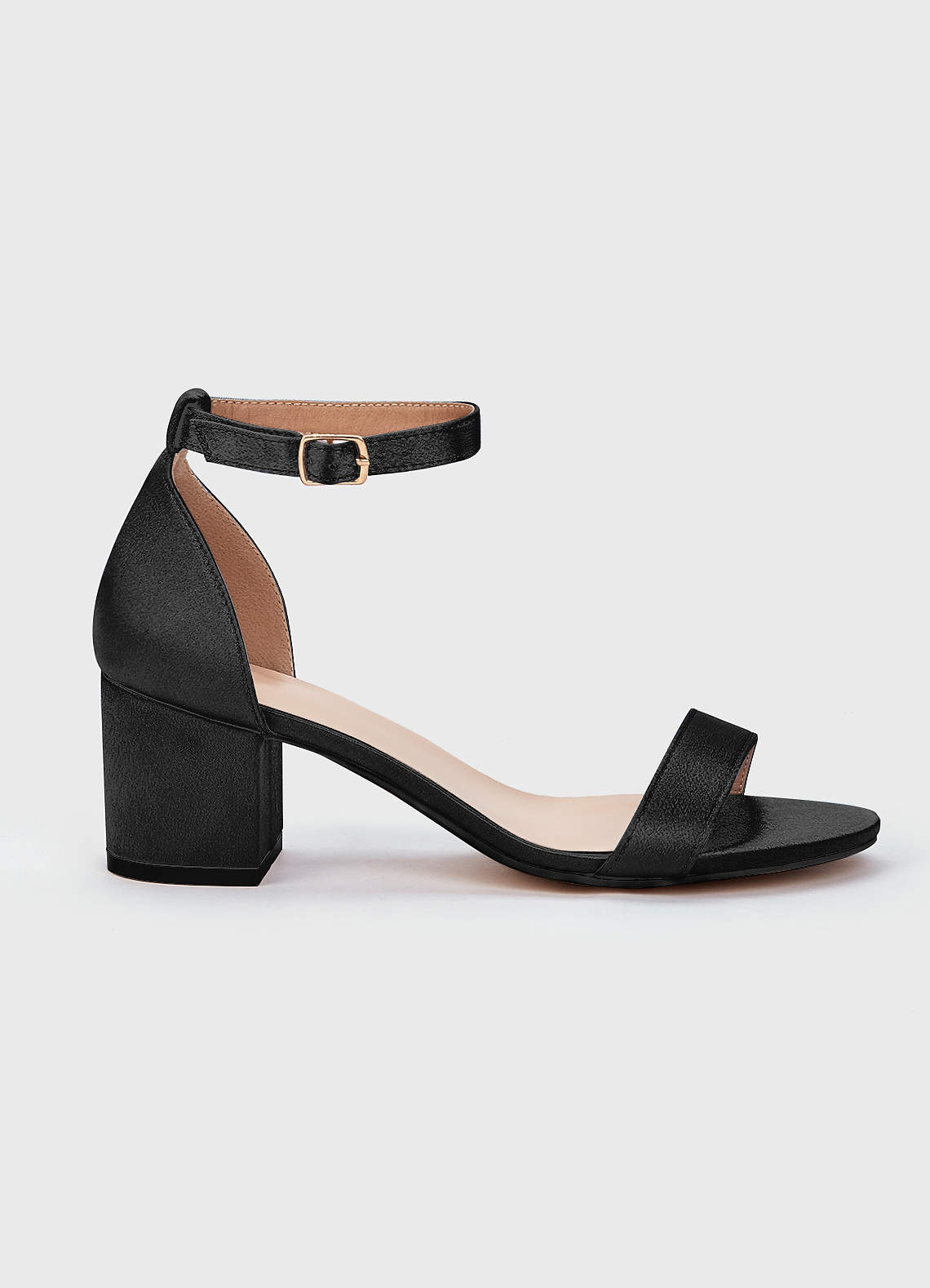 front Matching Color Metallic Satin Block Low Heel Sandals & Pleated Handbag Set