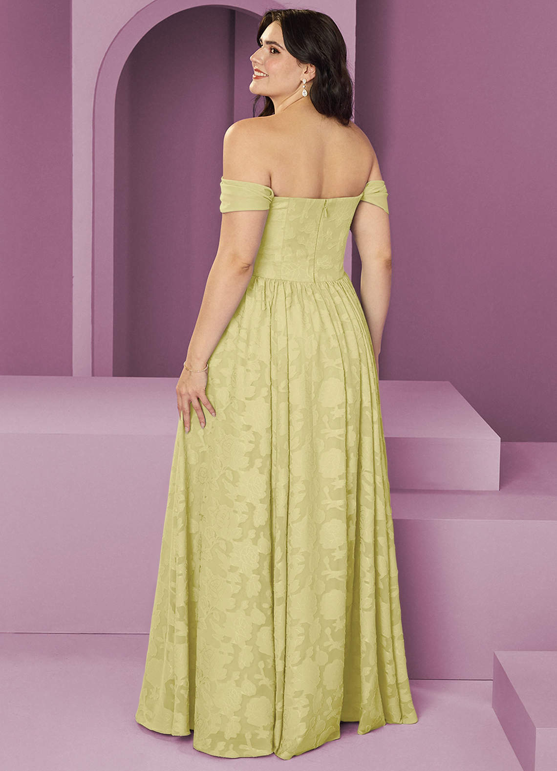 Barbie  AZAZIE 1054 Ready to Ship Lemon Sorbet Floral Burnout Bridesmaid  Dresses | Azazie