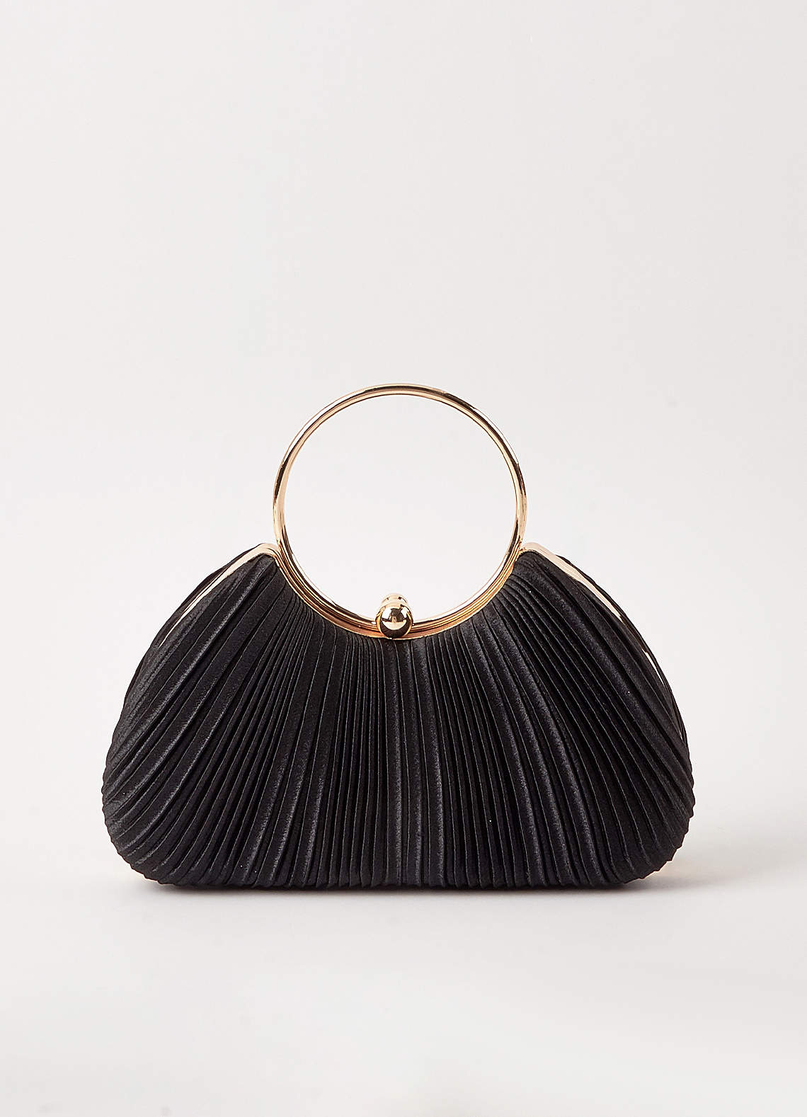 front Satin Pleated Handbag