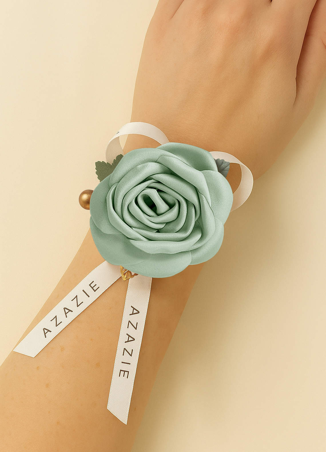 front Matching Color Matte Satin Wrist Corsage