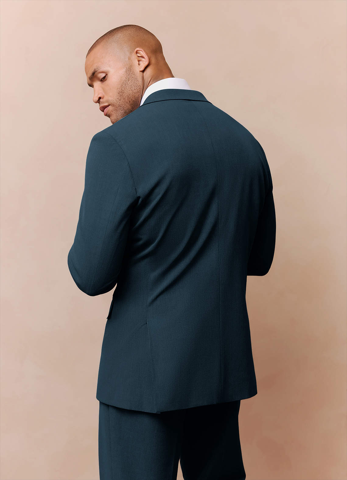 front Savile Teal Wool Blend Suit Jacket