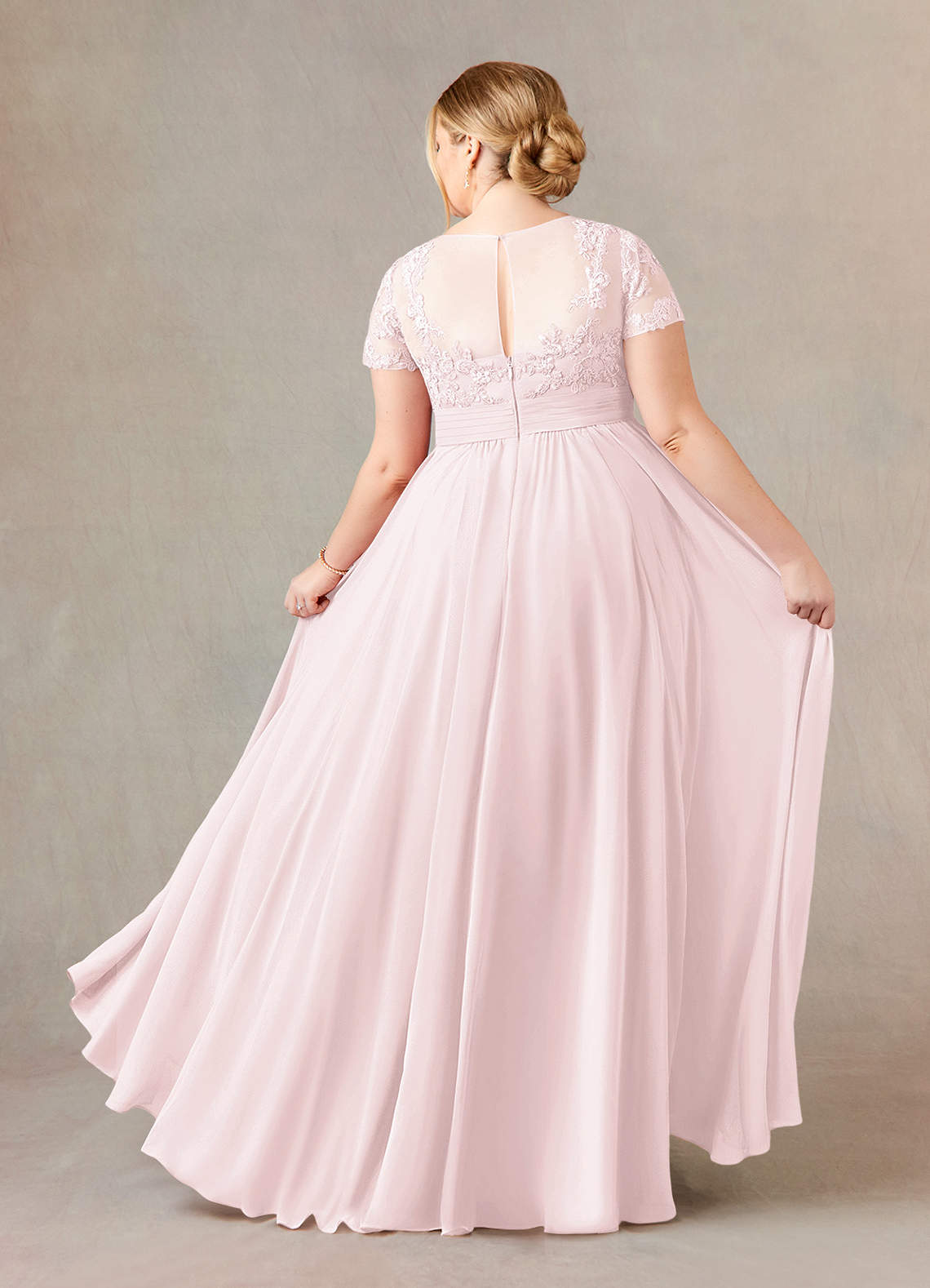 pink chiffon dresses for sale Azazie Annette