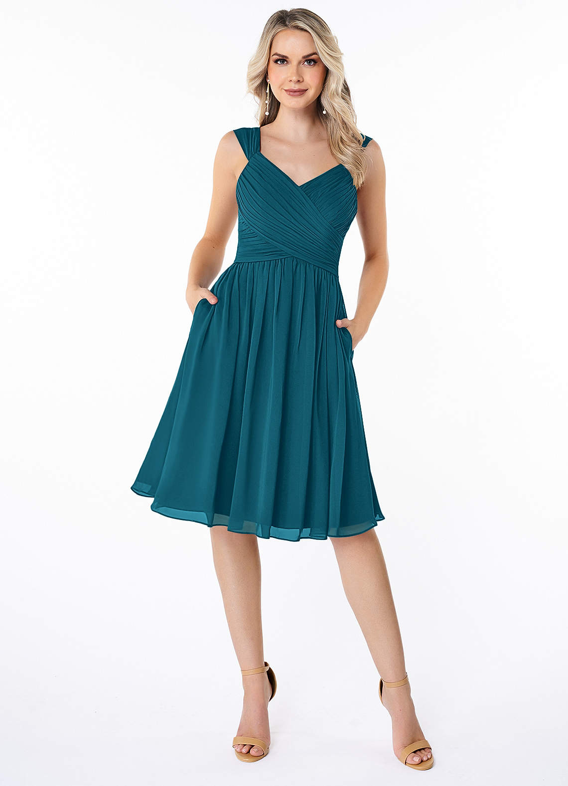 Azazie Angie Ink Blue Chiffon Bridesmaid Dresses | Azazie