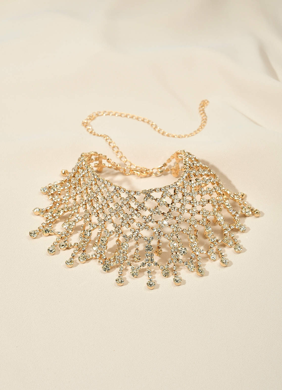 front Collier ras du cou en strass