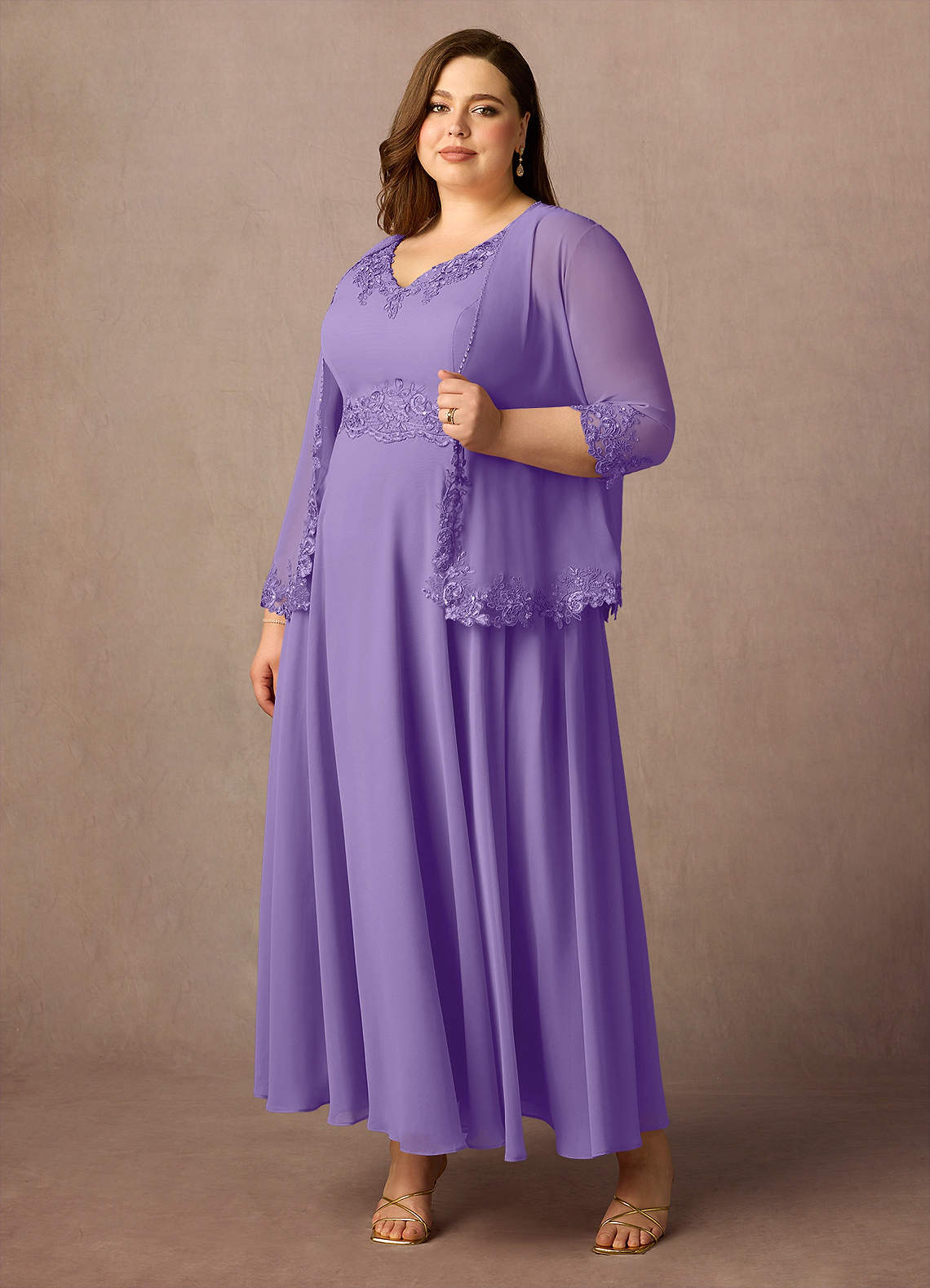 Azazie Devana Abiti per la Madre della Sposa Abito A-Line in Chiffon Lustrini Tahiti image3