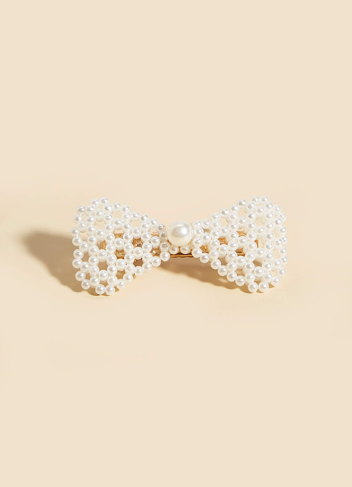 front Pearl Bow Barrette