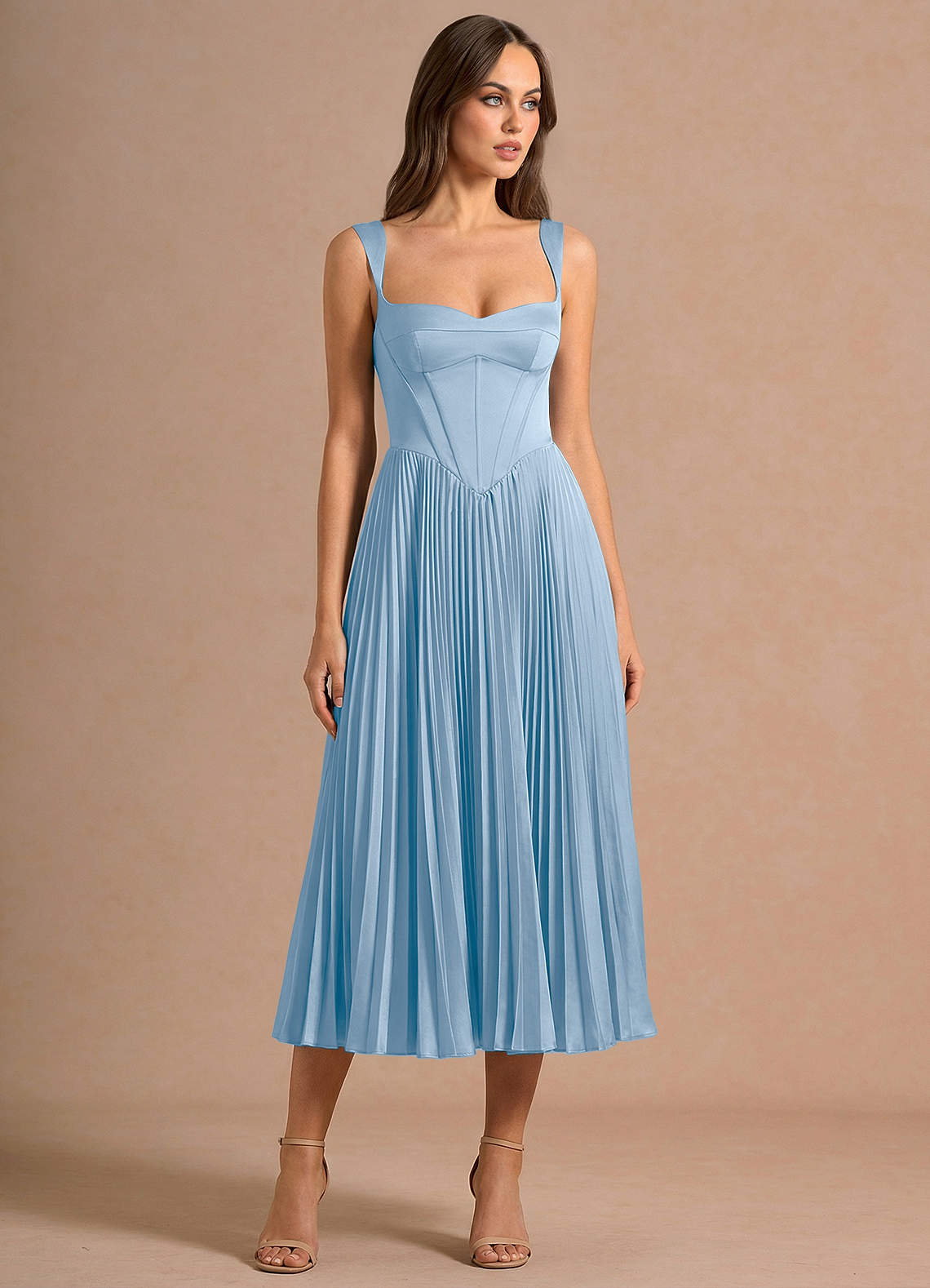 Avenelle Haze Blue Mid Dress | Azazie