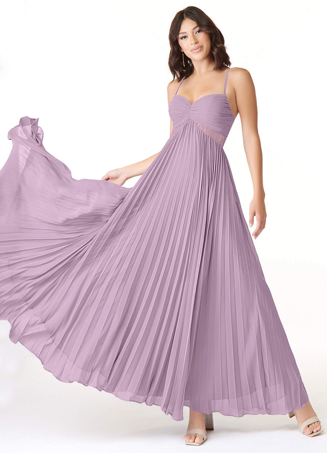 Azazie Devyn Bridesmaid Dresses Wisteria A-Line Corset Chiffon Dress image1