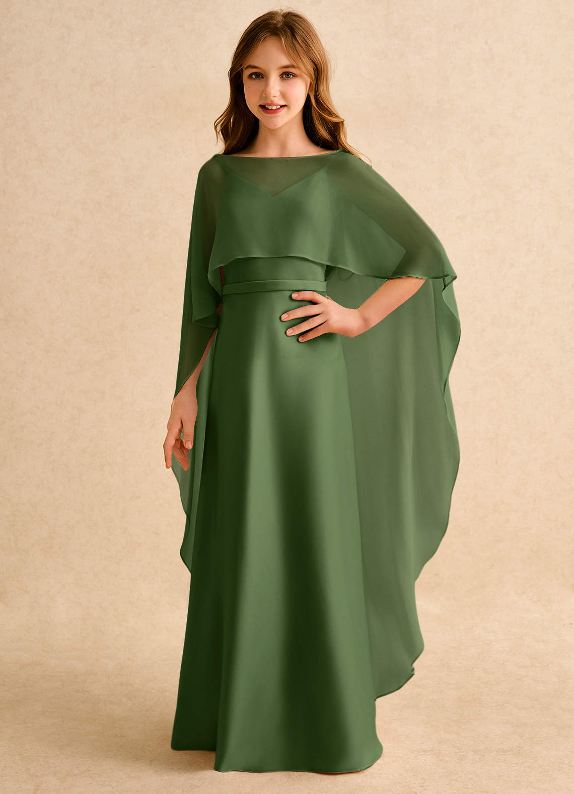 olive green girls dress Georgina Girls Dress - Olive Green