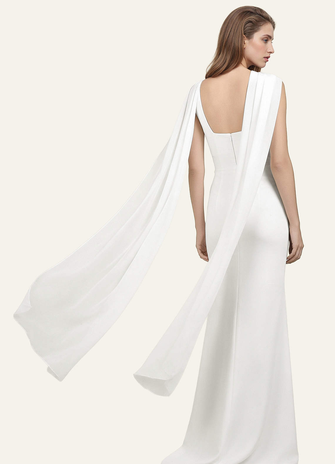 front Azazie Chal de novia de gasa extralargo