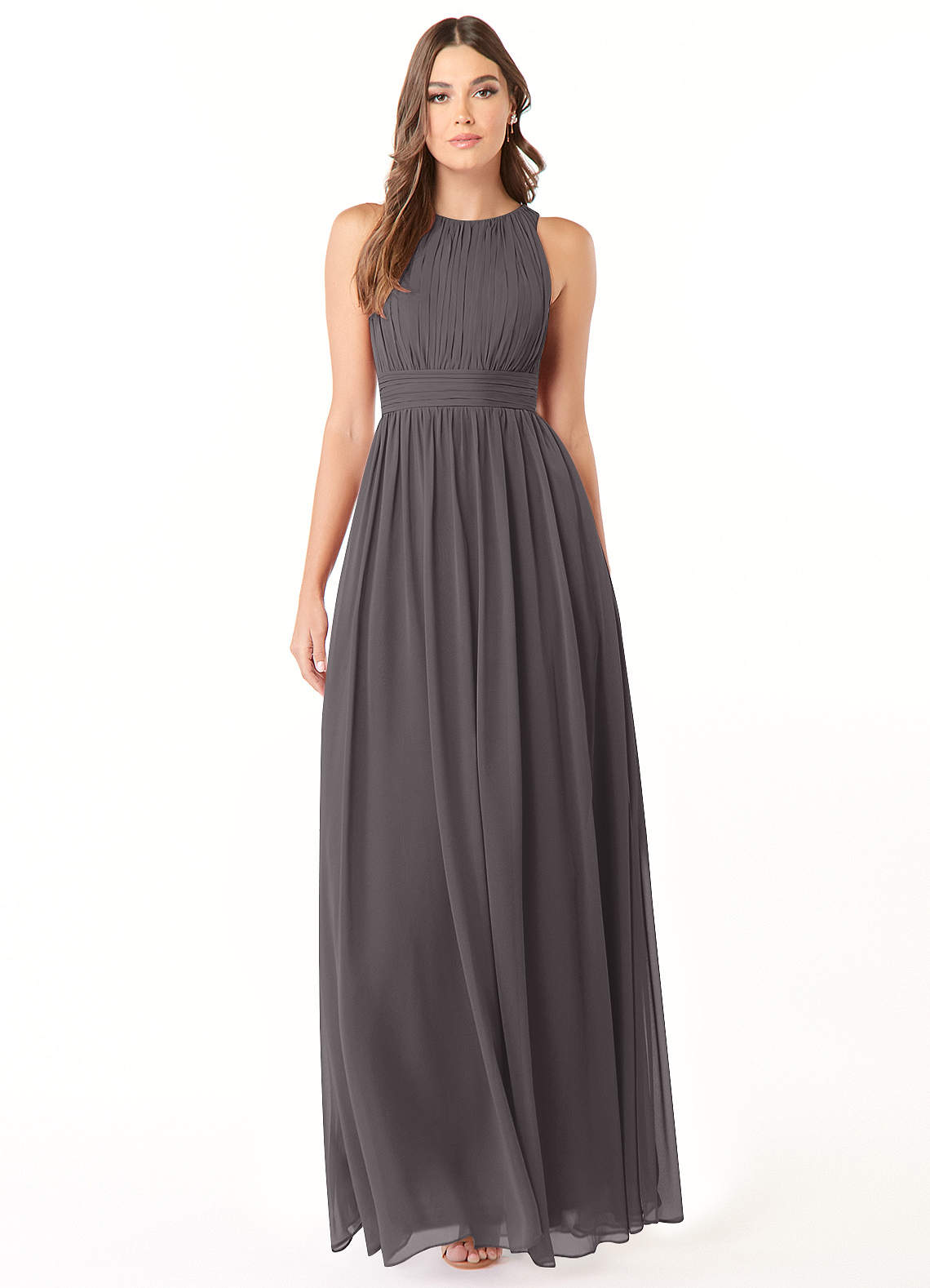 princess polly baby blue dress Azazie Luz Steel Grey Chiffon Bridesmaid Dresses
