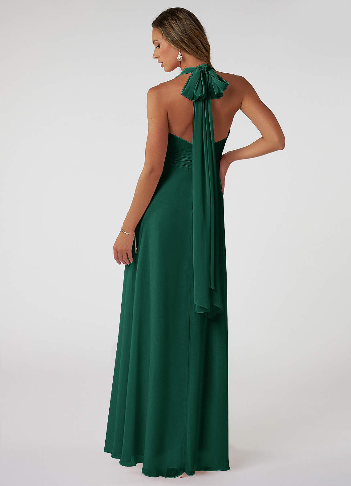 emerald green multiway bridesmaid dresses Azazie Fifi Ready to Ship Chiffon infinity bridesmaid dress