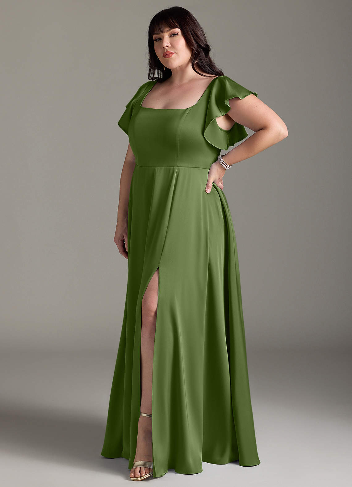 Azazie Bondi Bridesmaid Dresses Juniper A-Line Bow Stretch Satin Dress image7