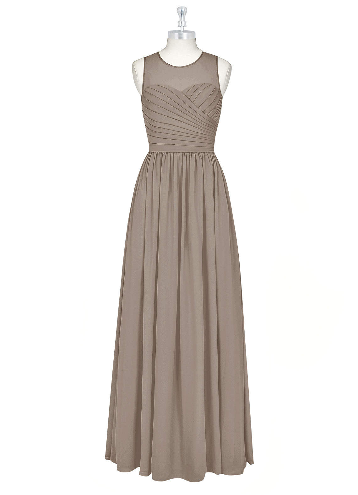 Azazie Nina Bridesmaid Dresses A-Line Pleated Chiffon Floor-Length Dress image1