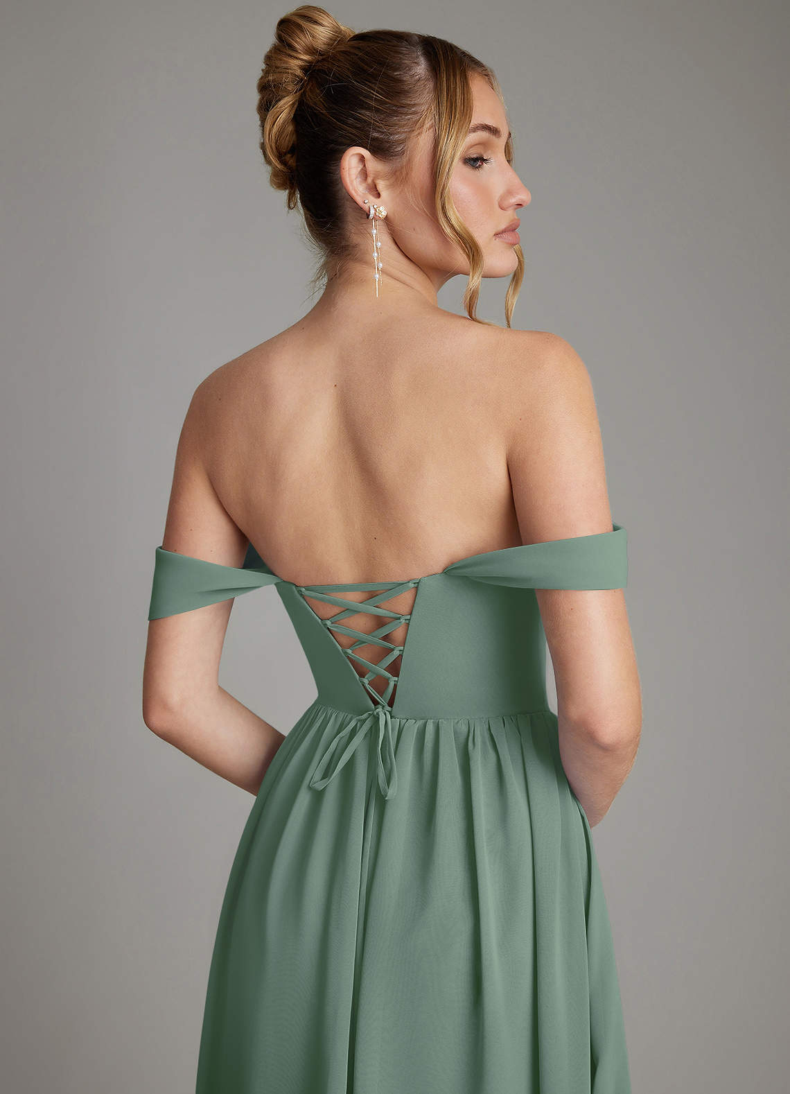 Azazie Caterina Eucalyptus Chiffon Bridesmaid Dresses