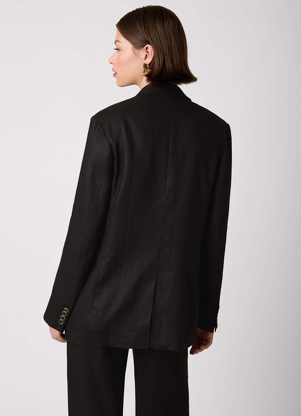 front 100% European Linen Blazer